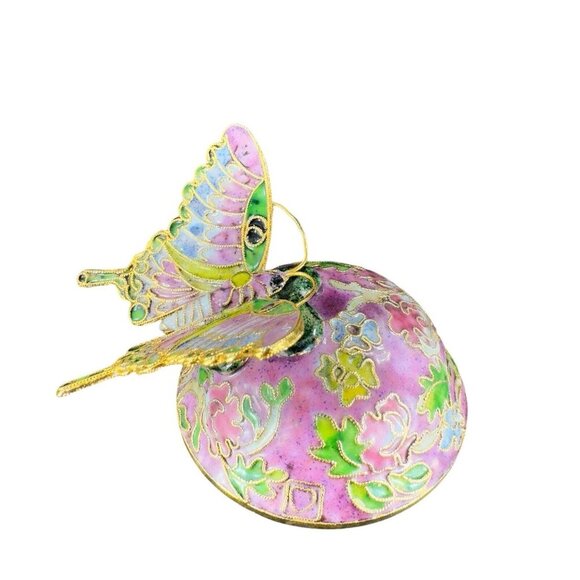 Sankyo Butterfly Cloisonne Enamel Fairy Fantasy Romance Metal Figure Multicolor - Picture 4 of 14